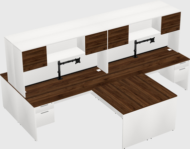 Quad l-shaped office desks