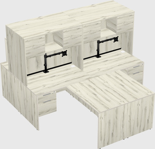 Quad l-shaped office desks