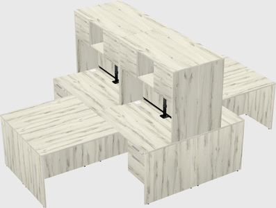 Quad l-shaped office desks