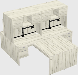 Quad l-shaped office desks