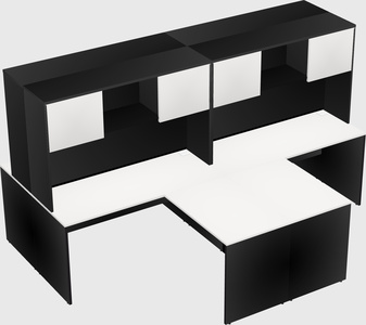 Quad l-shaped office desks