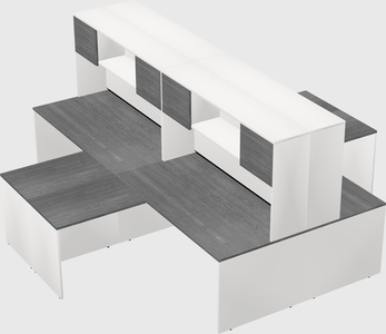 Quad l-shaped office desks
