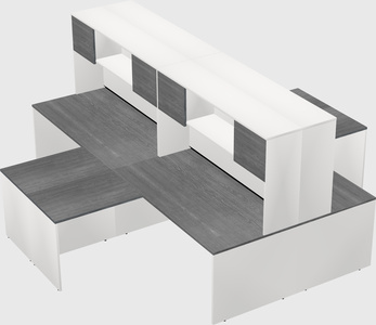 Quad l-shaped office desks
