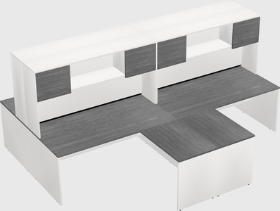 Quad l-shaped office desks