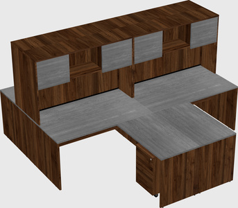 Quad l-shaped office desks