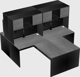 Quad l-shaped office desks
