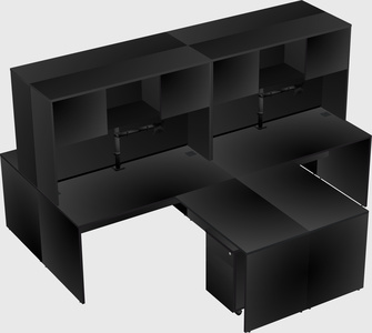 Quad l-shaped office desks