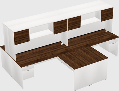 Quad l-shaped office desks