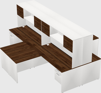 Quad l-shaped office desks
