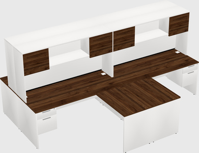 Quad l-shaped office desks