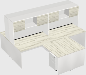Quad l-shaped office desks