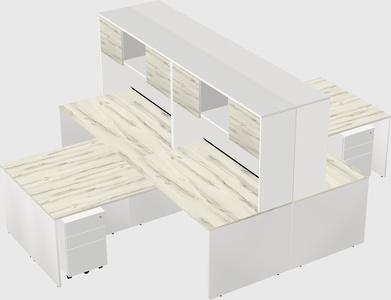 Quad l-shaped office desks