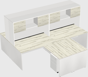 Quad l-shaped office desks