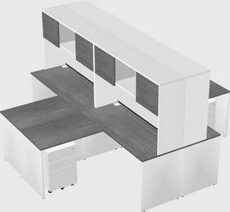 Quad l-shaped office desks