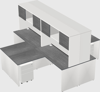 Quad l-shaped office desks