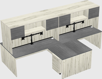 Quad l-shaped office desks