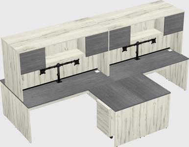 Quad l-shaped office desks
