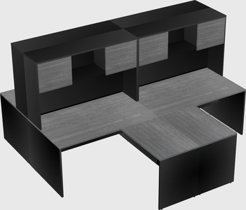 Quad l-shaped office desks