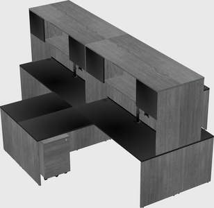 Quad l-shaped office desks