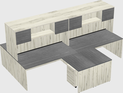 Quad l-shaped office desks