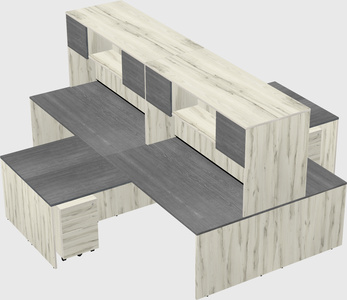 Quad l-shaped office desks