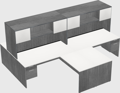 Quad l-shaped office desks