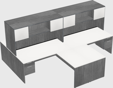 Quad l-shaped office desks