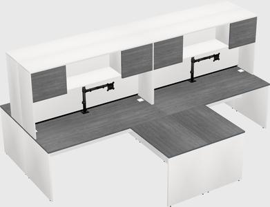 Quad l-shaped office desks