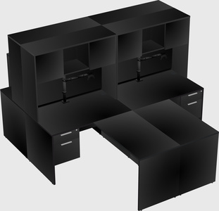 Quad l-shaped office desks