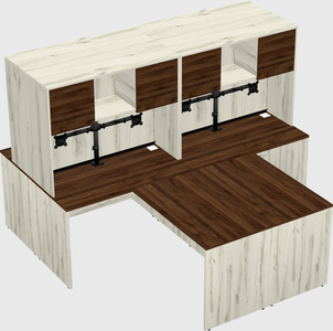 Quad l-shaped office desks