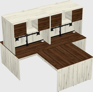 Quad l-shaped office desks