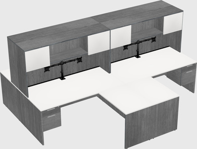 Quad l-shaped office desks