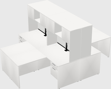 Quad l-shaped office desks