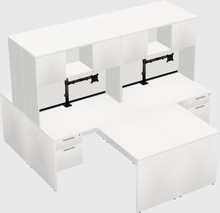 Quad l-shaped office desks