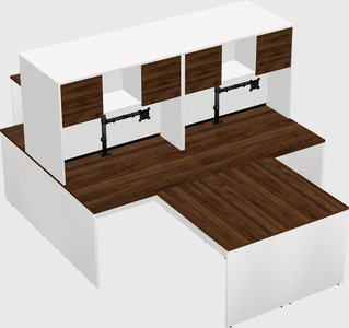 Quad l-shaped office desks