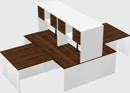 Quad l-shaped office desks