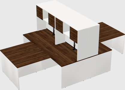 Quad l-shaped office desks