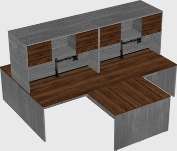 Quad l-shaped office desks