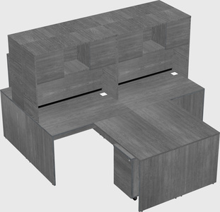 Quad l-shaped office desks