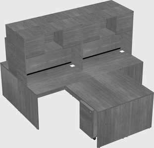 Quad l-shaped office desks