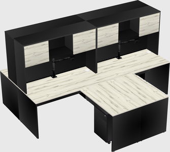 Quad l-shaped office desks