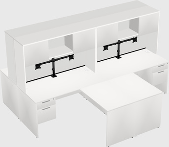 Quad l-shaped office desks