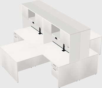 Quad l-shaped office desks
