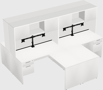 Quad l-shaped office desks