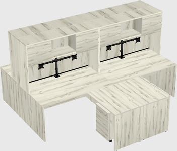 Quad l-shaped office desks