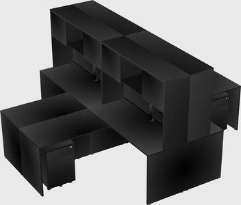 Quad l-shaped office desks