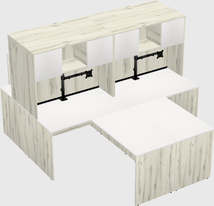 Quad l-shaped office desks