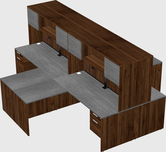 Quad l-shaped office desks