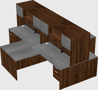 Quad l-shaped office desks