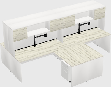 Quad l-shaped office desks
